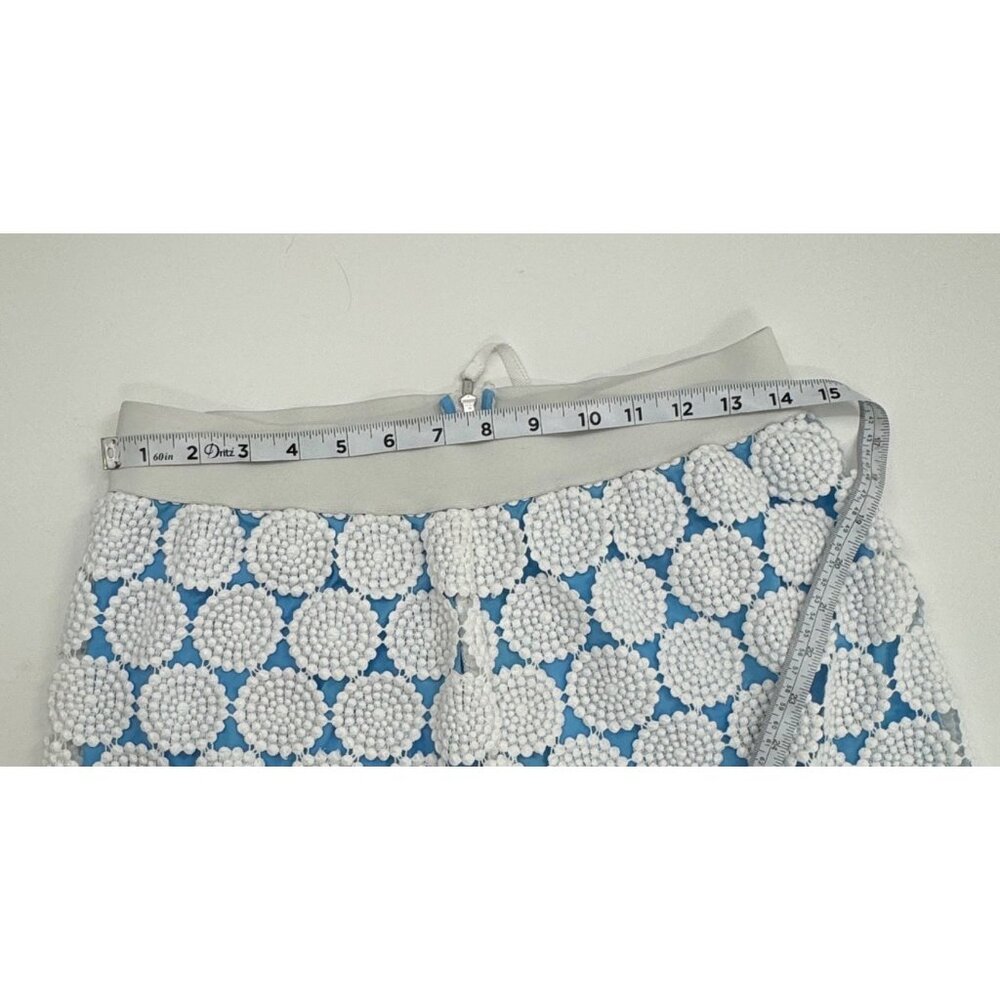 A-Tout- Age Size 8 Mollie Doily White & Blue Crochet Lace Skirt With side Zipper - Picture 9 of 10